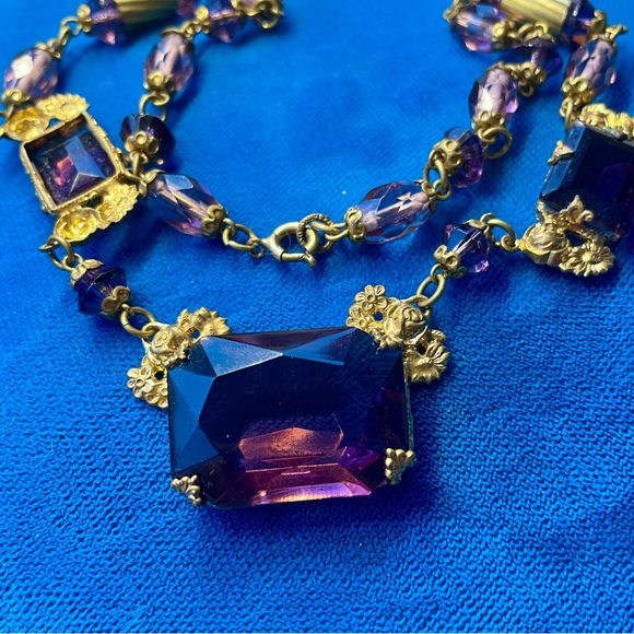 Antique Czech Glass Necklace - Picture 6 of 14